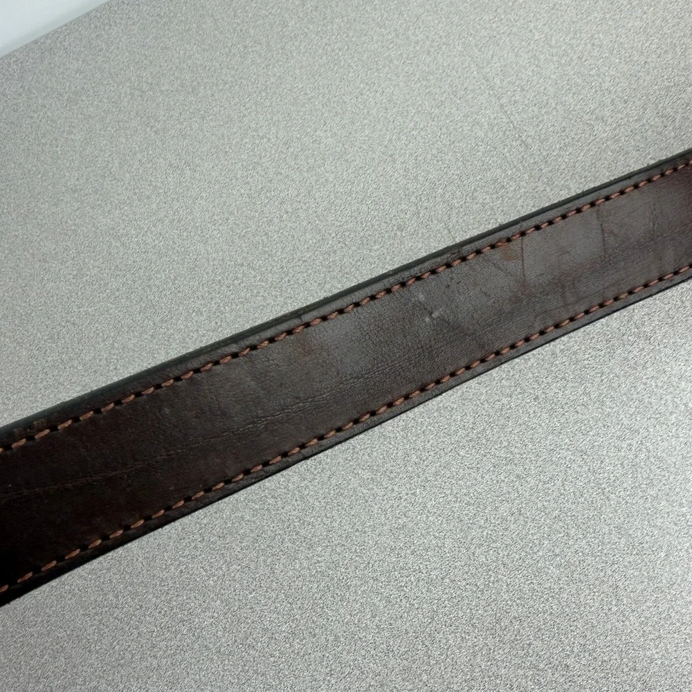 Bullhide Belts Belt Mens 44 Brown Leather Made in USA Roller Heavy Gun Belt 1.25